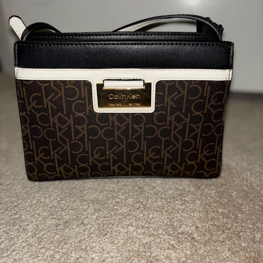 Calvin Klein Monogram CK Logo Crossbody Purse